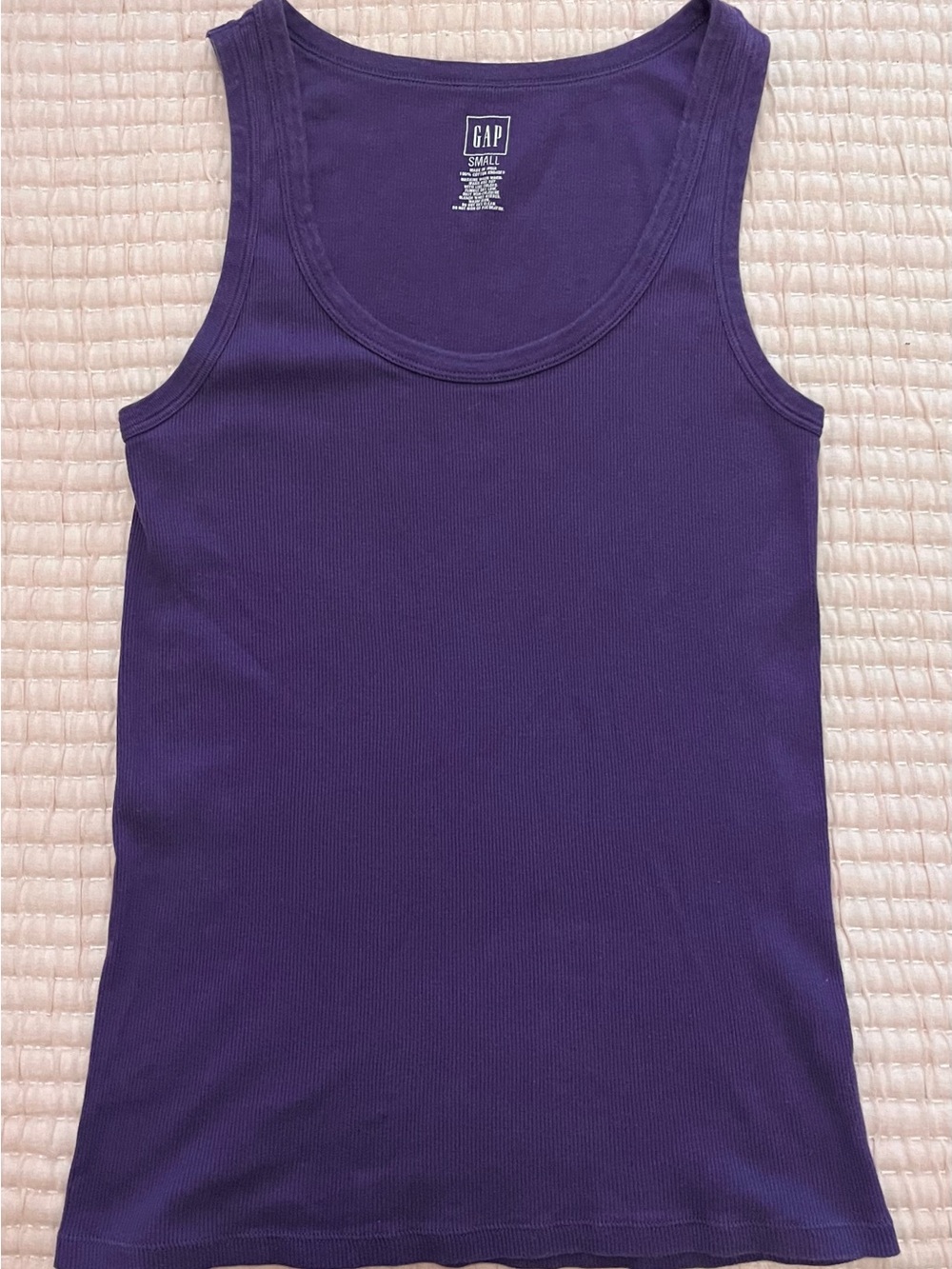 Gap Purple Ribbed Tank Top Cotton Size Small - Picture 2 of 6